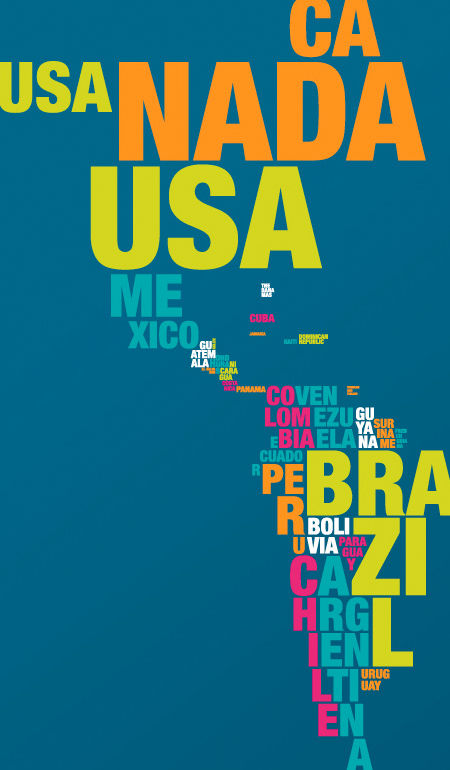 创意单词地图英文拼凑的世界