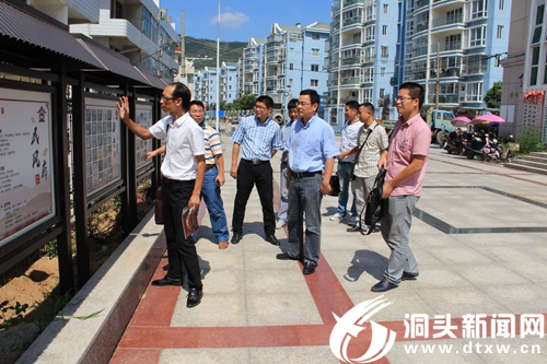 县领导调研大门文化礼堂建设