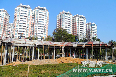 瓯北对滨江公园进行改造提升