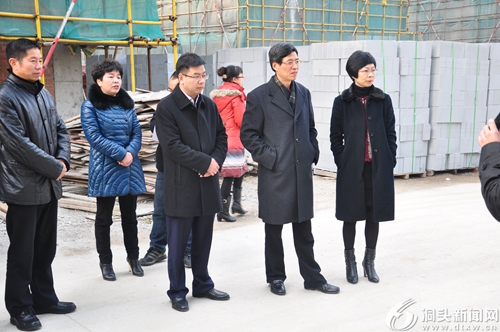 潘孝政一行在南塘花苑农房集聚点考察.