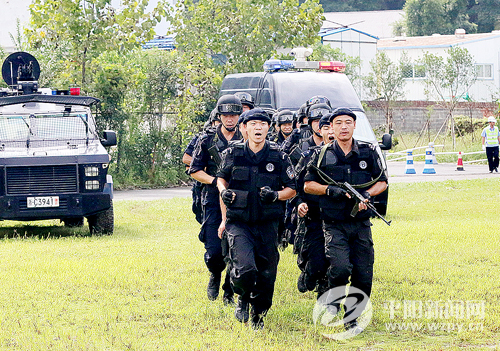 特警第二小队赶到(平阳新闻网通讯员 周仁俊 摄)